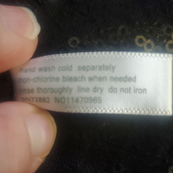 Fashion Bug Sequined Black/Black Short Sleeve Top XL - Picture 4 of 9